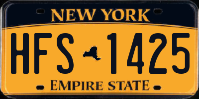 NY license plate HFS1425