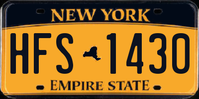 NY license plate HFS1430