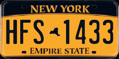 NY license plate HFS1433