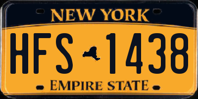 NY license plate HFS1438