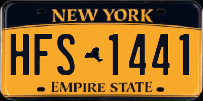 NY license plate HFS1441