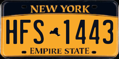 NY license plate HFS1443