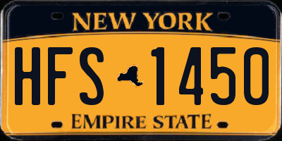 NY license plate HFS1450