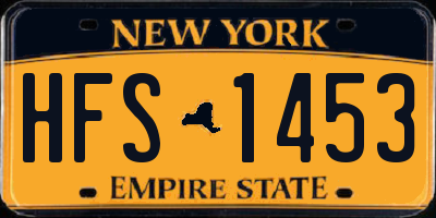 NY license plate HFS1453
