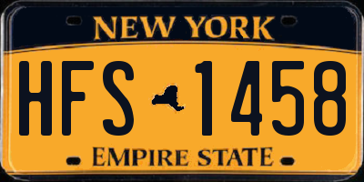 NY license plate HFS1458