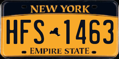 NY license plate HFS1463