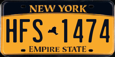 NY license plate HFS1474