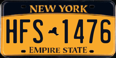 NY license plate HFS1476