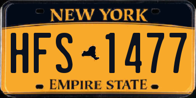 NY license plate HFS1477