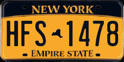 NY license plate HFS1478