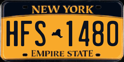 NY license plate HFS1480