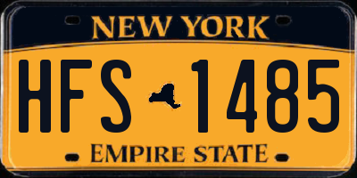 NY license plate HFS1485