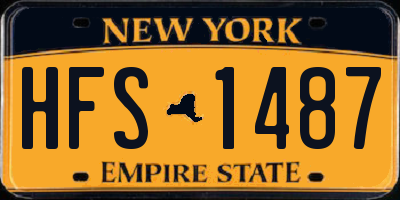 NY license plate HFS1487