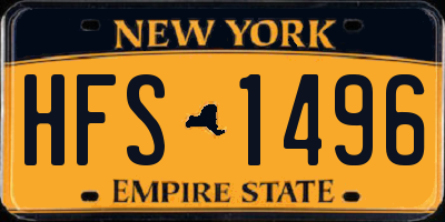 NY license plate HFS1496
