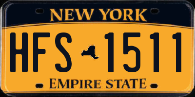 NY license plate HFS1511