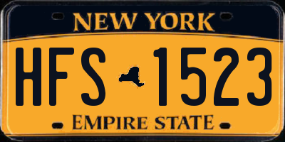 NY license plate HFS1523