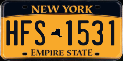 NY license plate HFS1531