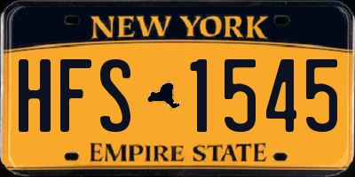 NY license plate HFS1545