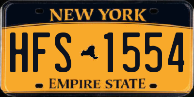 NY license plate HFS1554