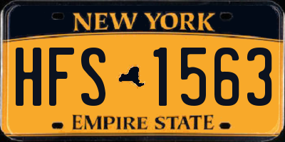 NY license plate HFS1563