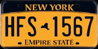 NY license plate HFS1567