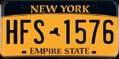 NY license plate HFS1576