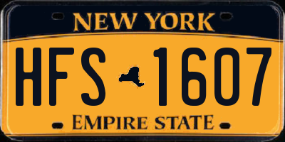 NY license plate HFS1607