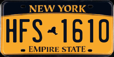 NY license plate HFS1610