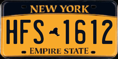 NY license plate HFS1612