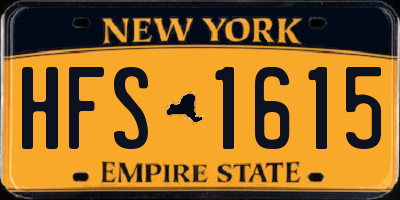 NY license plate HFS1615