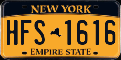 NY license plate HFS1616