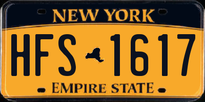 NY license plate HFS1617