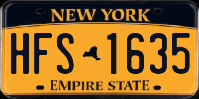NY license plate HFS1635
