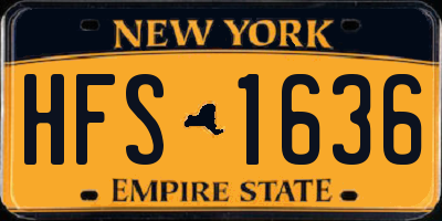 NY license plate HFS1636