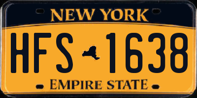 NY license plate HFS1638