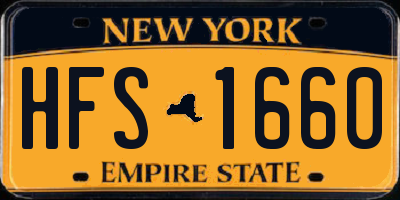 NY license plate HFS1660