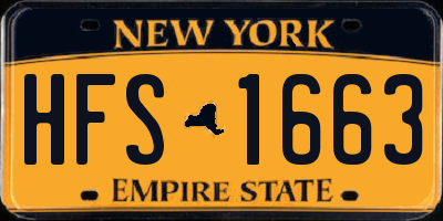 NY license plate HFS1663