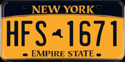 NY license plate HFS1671
