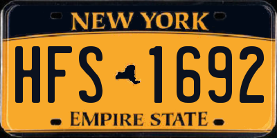 NY license plate HFS1692