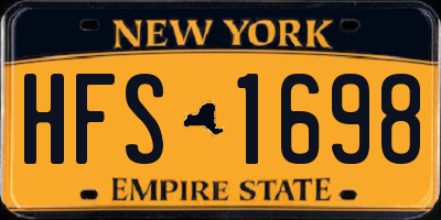 NY license plate HFS1698