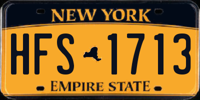 NY license plate HFS1713