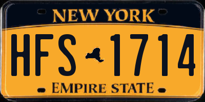 NY license plate HFS1714