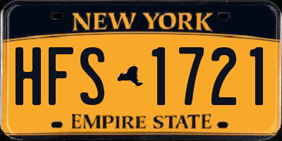 NY license plate HFS1721