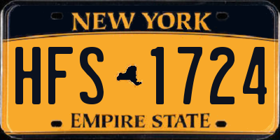 NY license plate HFS1724