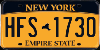 NY license plate HFS1730