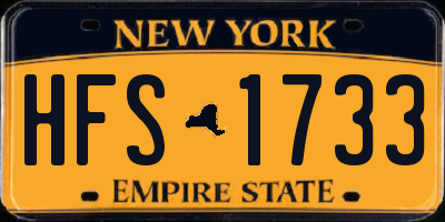 NY license plate HFS1733