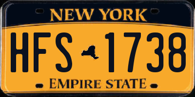 NY license plate HFS1738