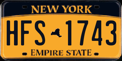NY license plate HFS1743