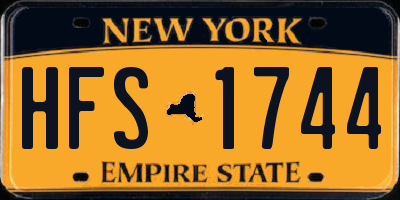 NY license plate HFS1744