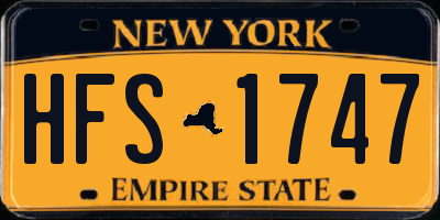 NY license plate HFS1747